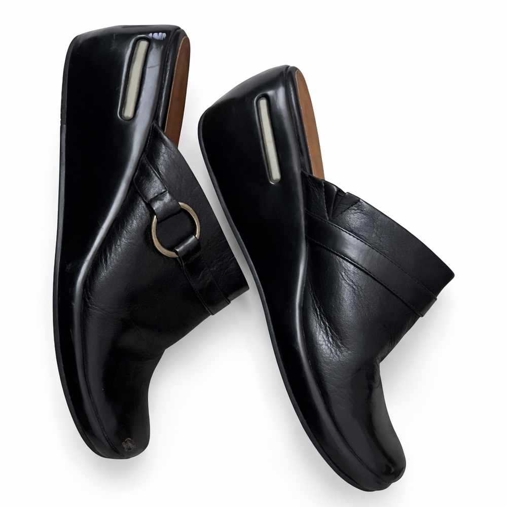 Rockport Vintage Black Leather Mules | Size 9.5 Women | Comfort Sole | Authentic
